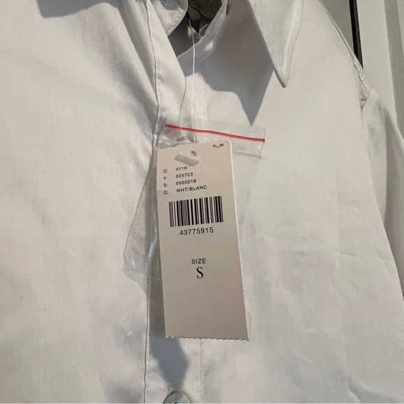 Anthropologie white button down shirt long puff sleeves S - Picture 5 of 5